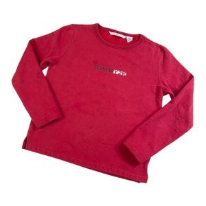 Vintage Y2k Tommy Hilfiger Red Graphic Sweatshirt